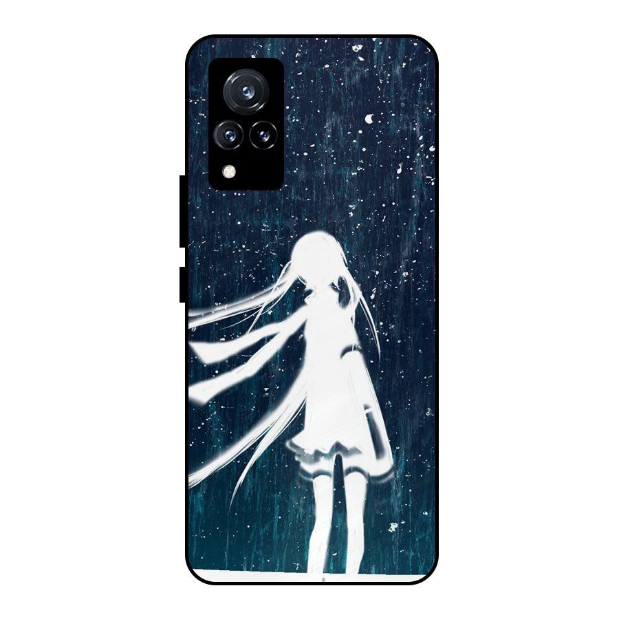 Rain White Girl Metal Back Case for Vivo V21 5G