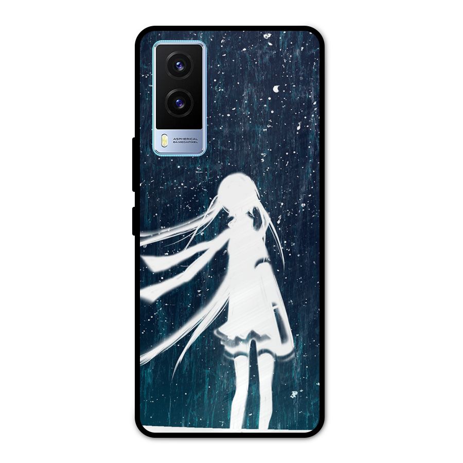 Rain White Girl Metal Back Case for Vivo V21e 5G