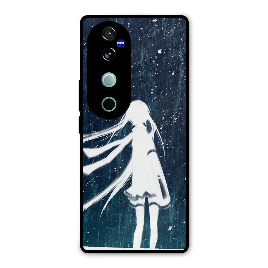 Rain White Girl Metal Back Case for Vivo V40