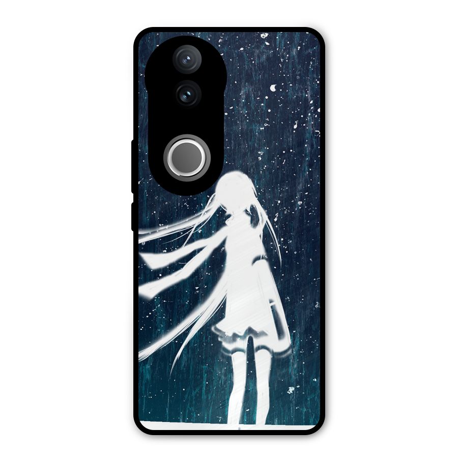 Rain White Girl Metal Back Case for Vivo V50e
