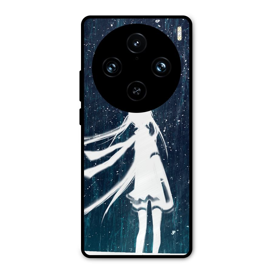 Rain White Girl Metal Back Case for Vivo X100 Pro