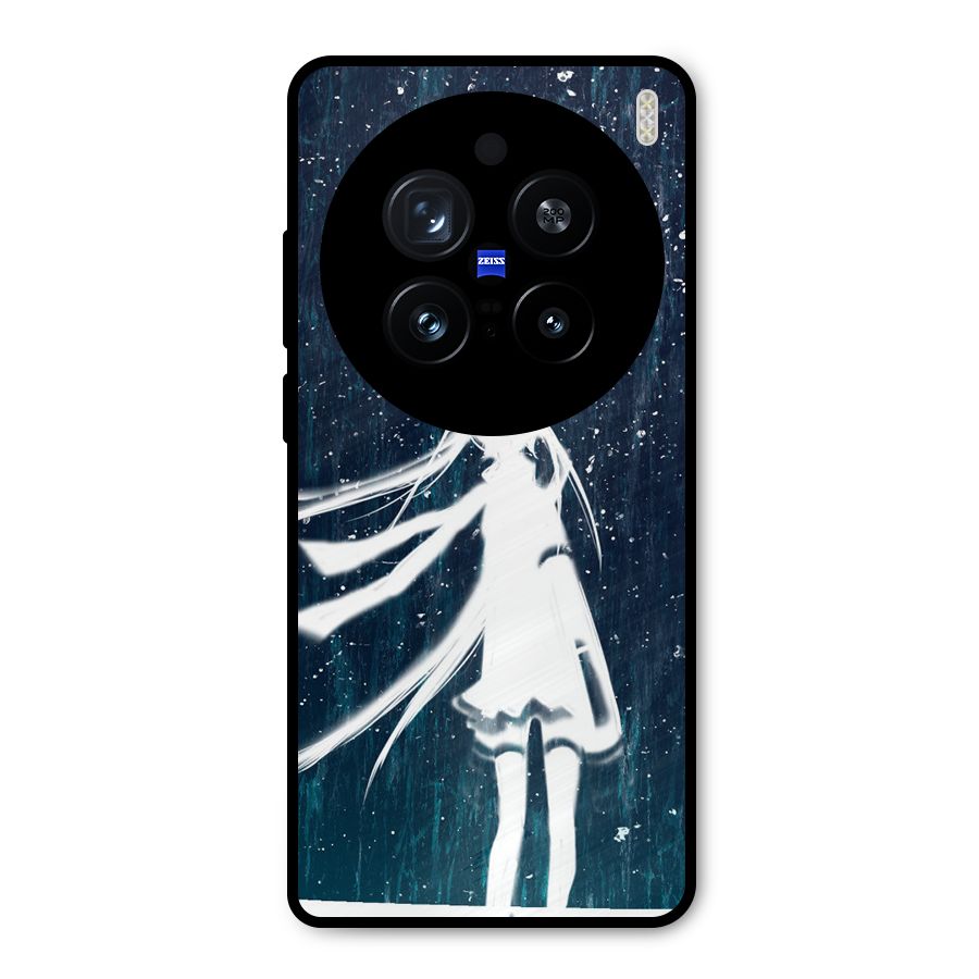 Rain White Girl Metal Back Case for Vivo X200 Pro