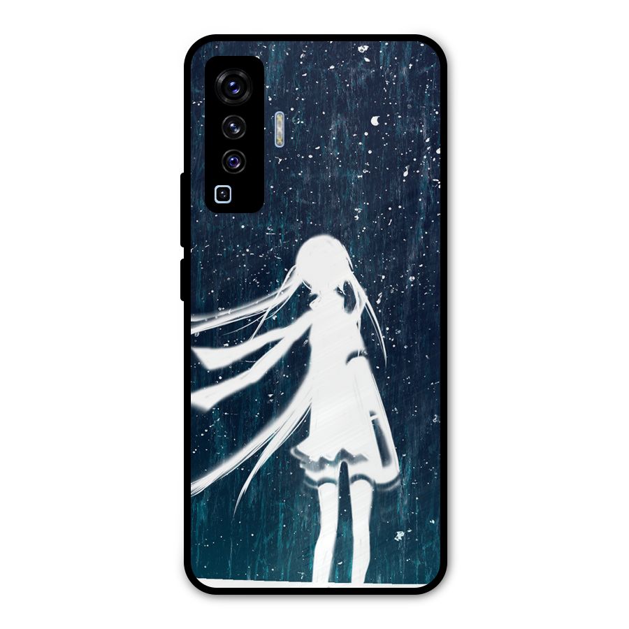 Rain White Girl Metal Back Case for Vivo X50