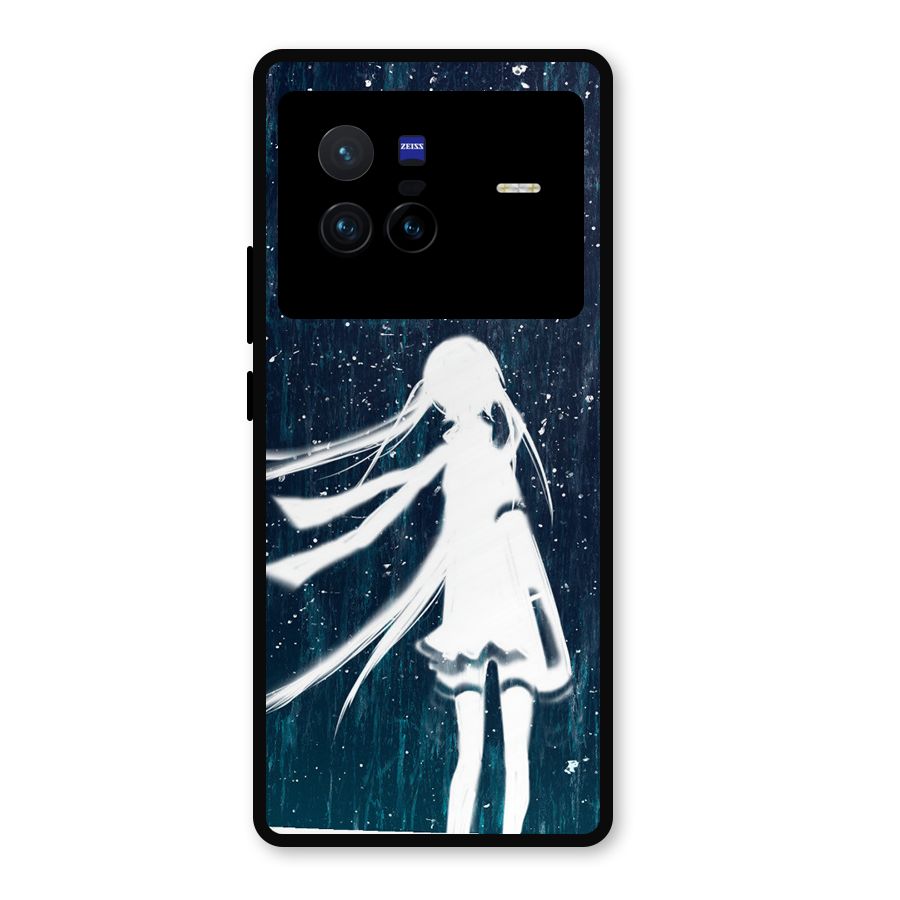 Rain White Girl Metal Back Case for Vivo X80