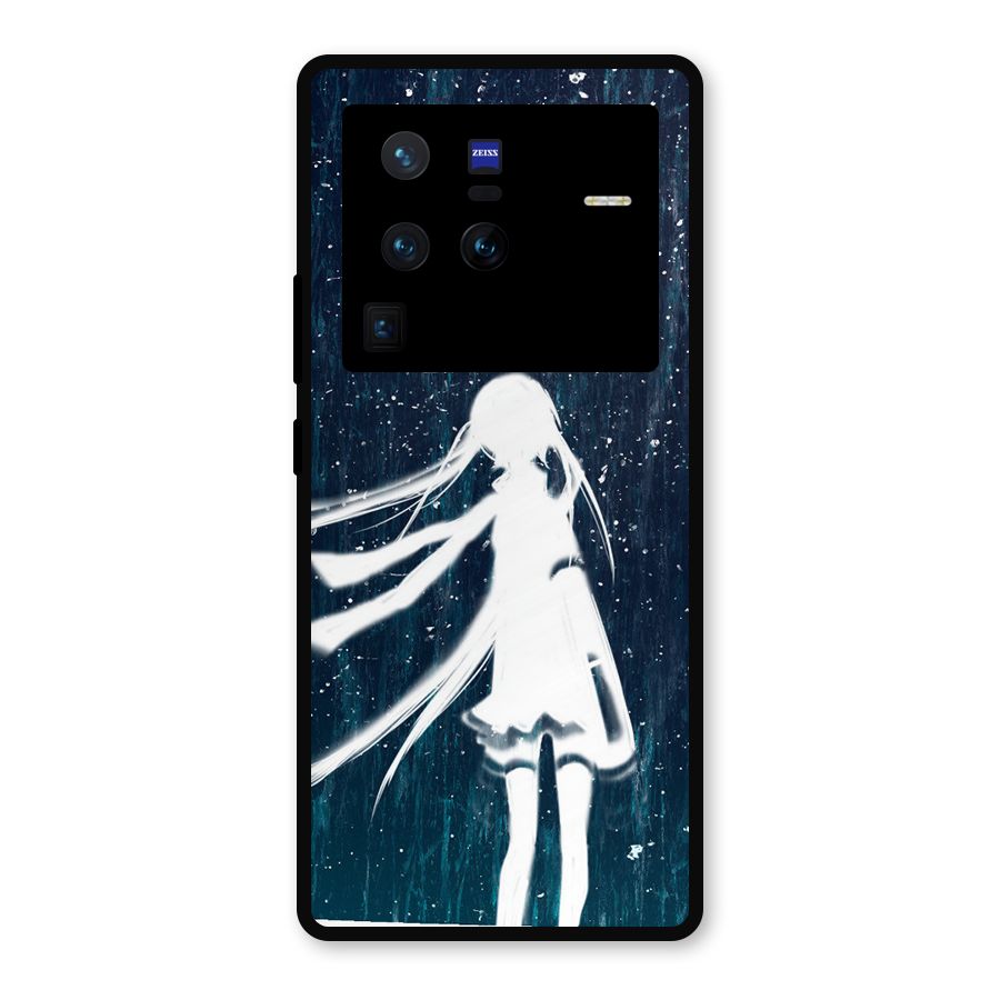 Rain White Girl Metal Back Case for Vivo X80 Pro