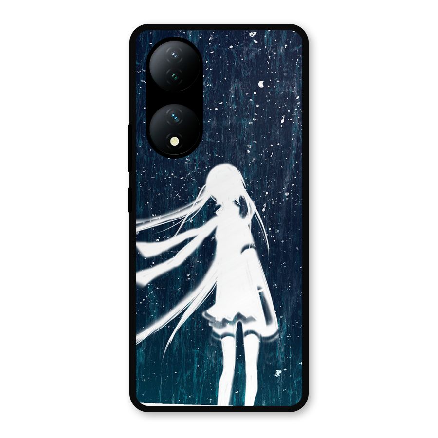 Rain White Girl Metal Back Case for Vivo Y100a