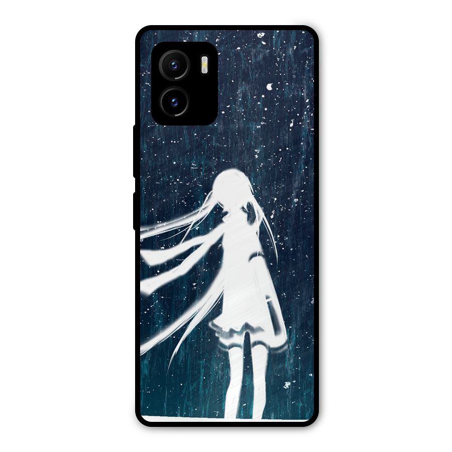 Rain White Girl Metal Back Case for Vivo Y15s