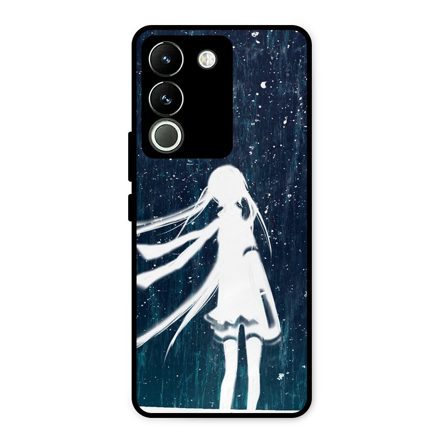 Rain White Girl Metal Back Case for Vivo Y200