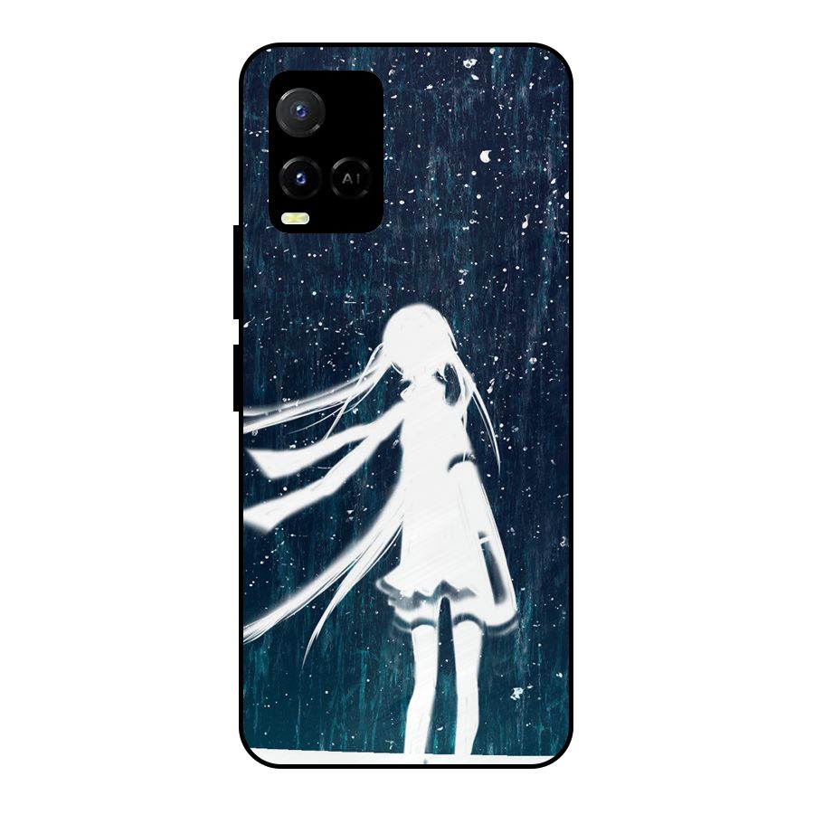 Rain White Girl Metal Back Case for Vivo Y21