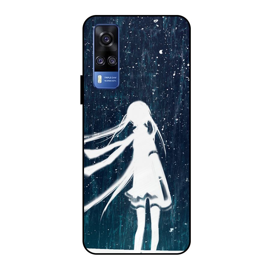 Rain White Girl Metal Back Case for Vivo Y51