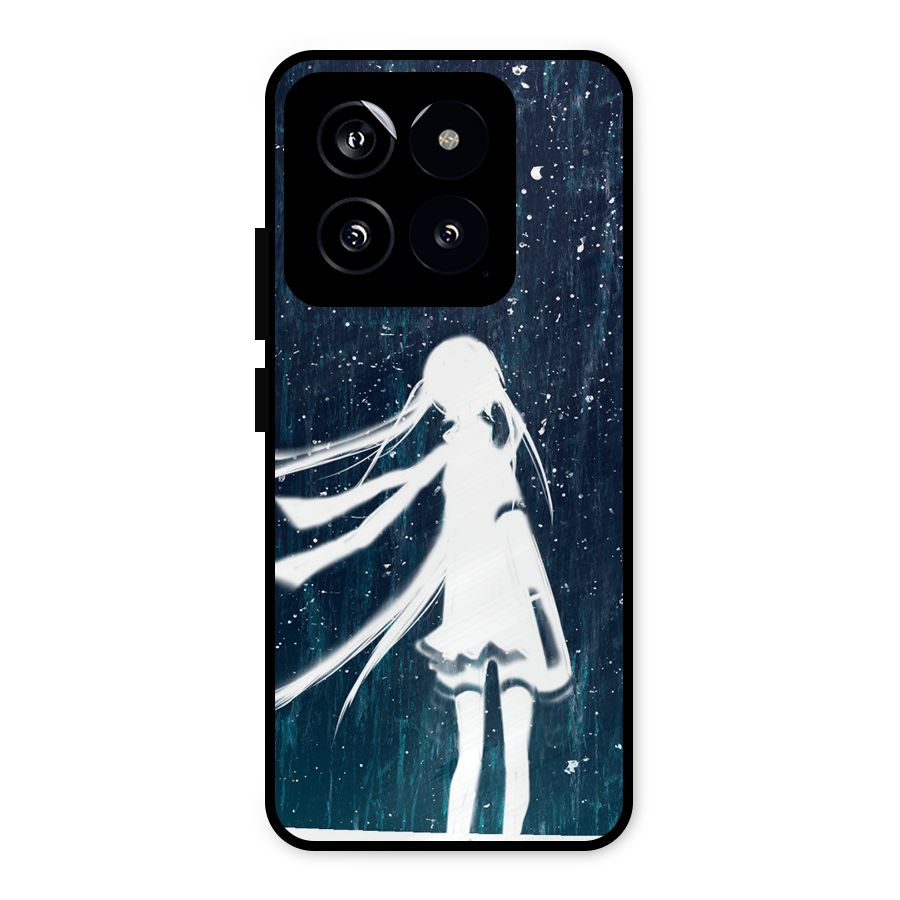 Rain White Girl Metal Back Case for Xiaomi 14