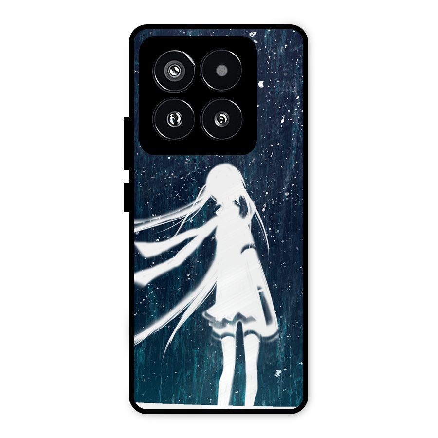 Rain White Girl Metal Back Case for Xiaomi 14 Pro