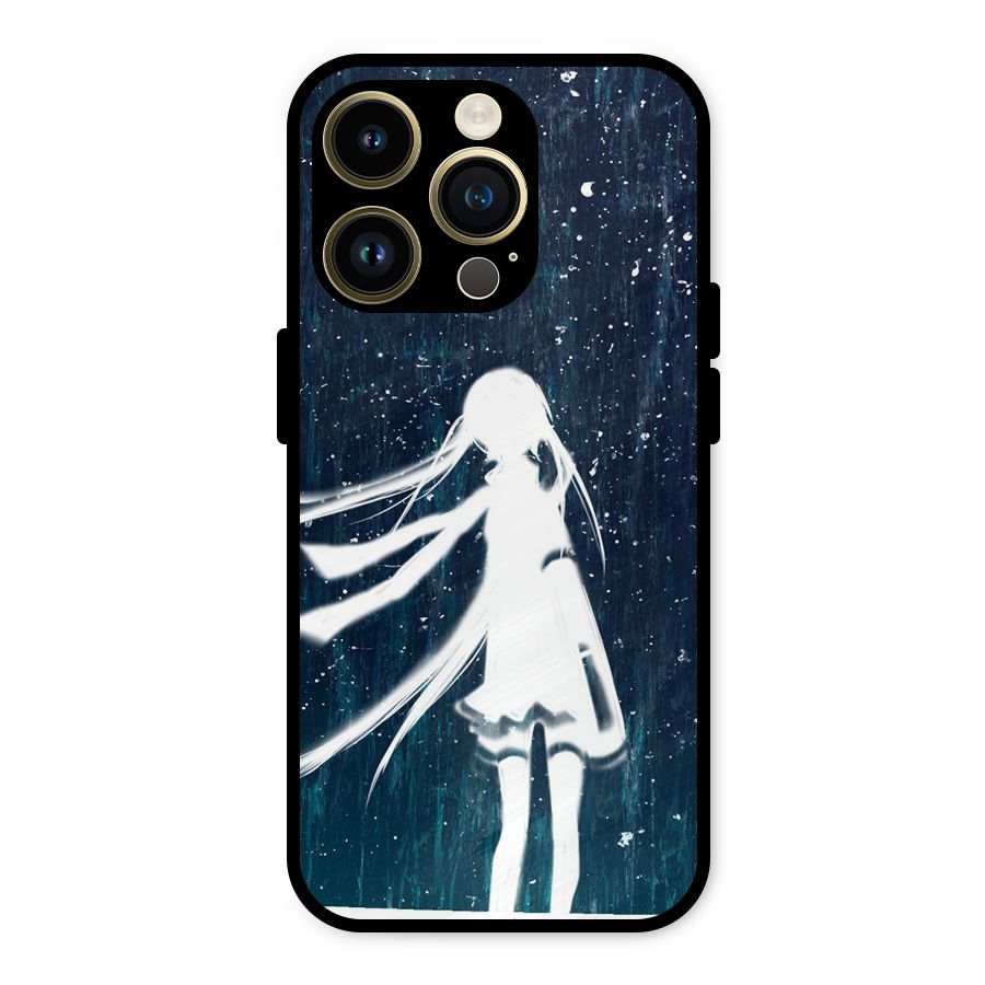 Rain White Girl Metal Back Case for iPhone 14 Pro