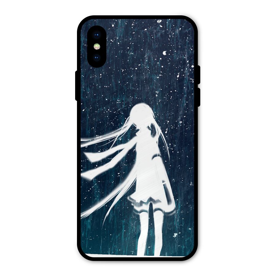 Rain White Girl Metal Back Case for iPhone XS