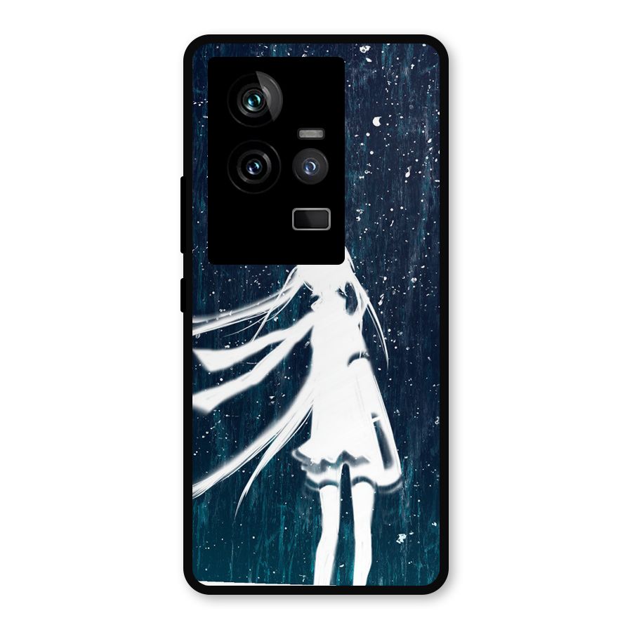 Rain White Girl Metal Back Case for iQOO 11 5G