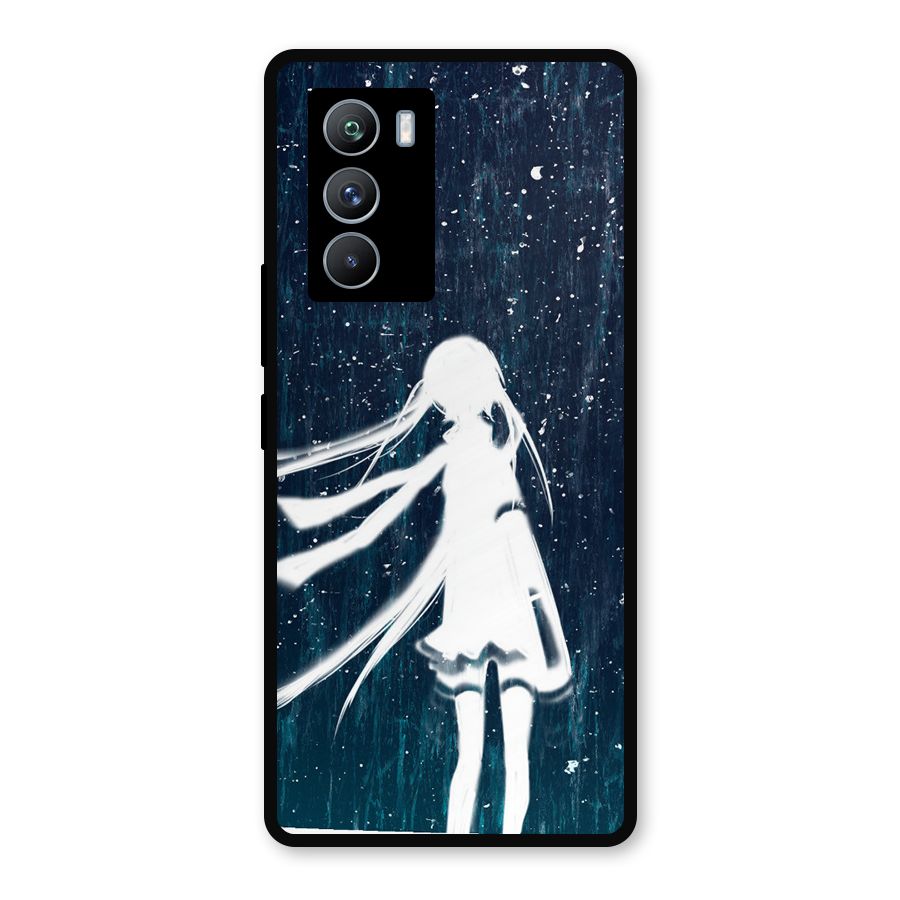 Rain White Girl Metal Back Case for iQOO 9 SE