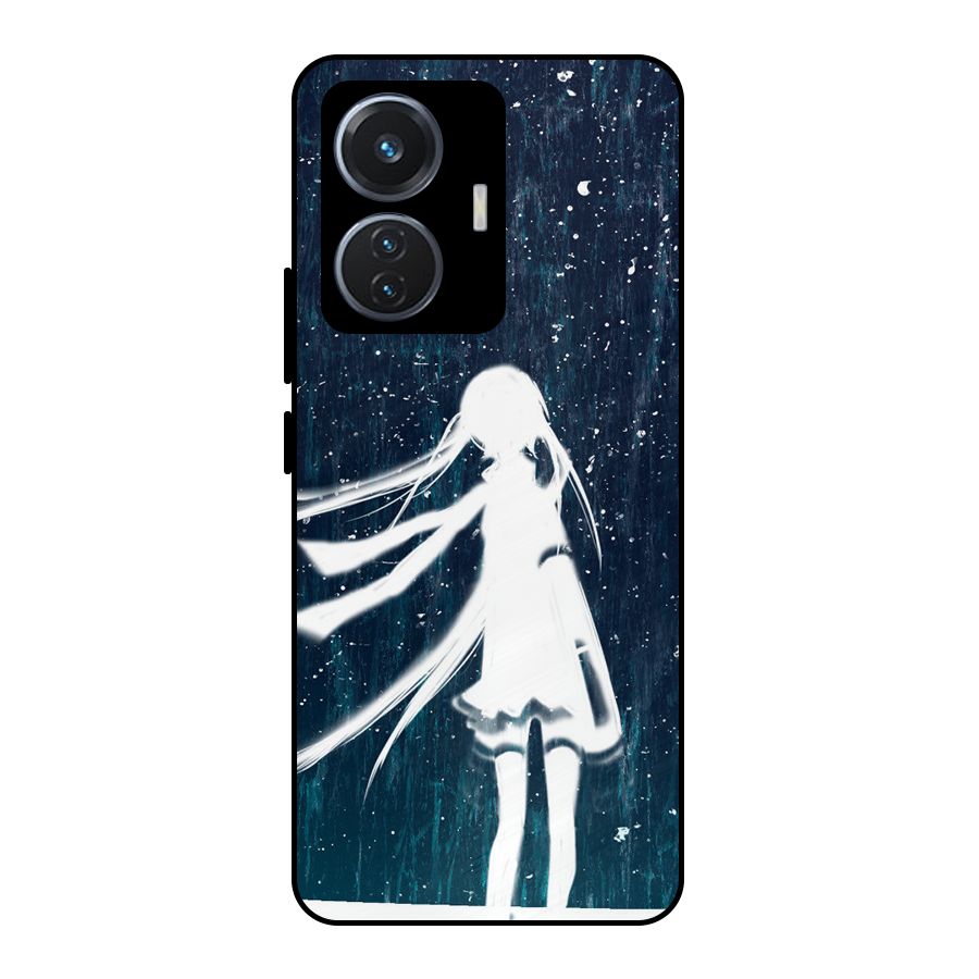 Rain White Girl Metal Back Case for iQOO Z6 44W