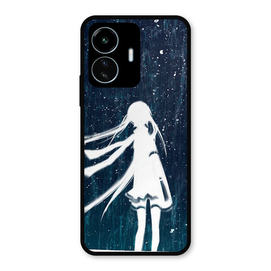 Rain White Girl Metal Back Case for vivo iQOO Z6 Lite 5G