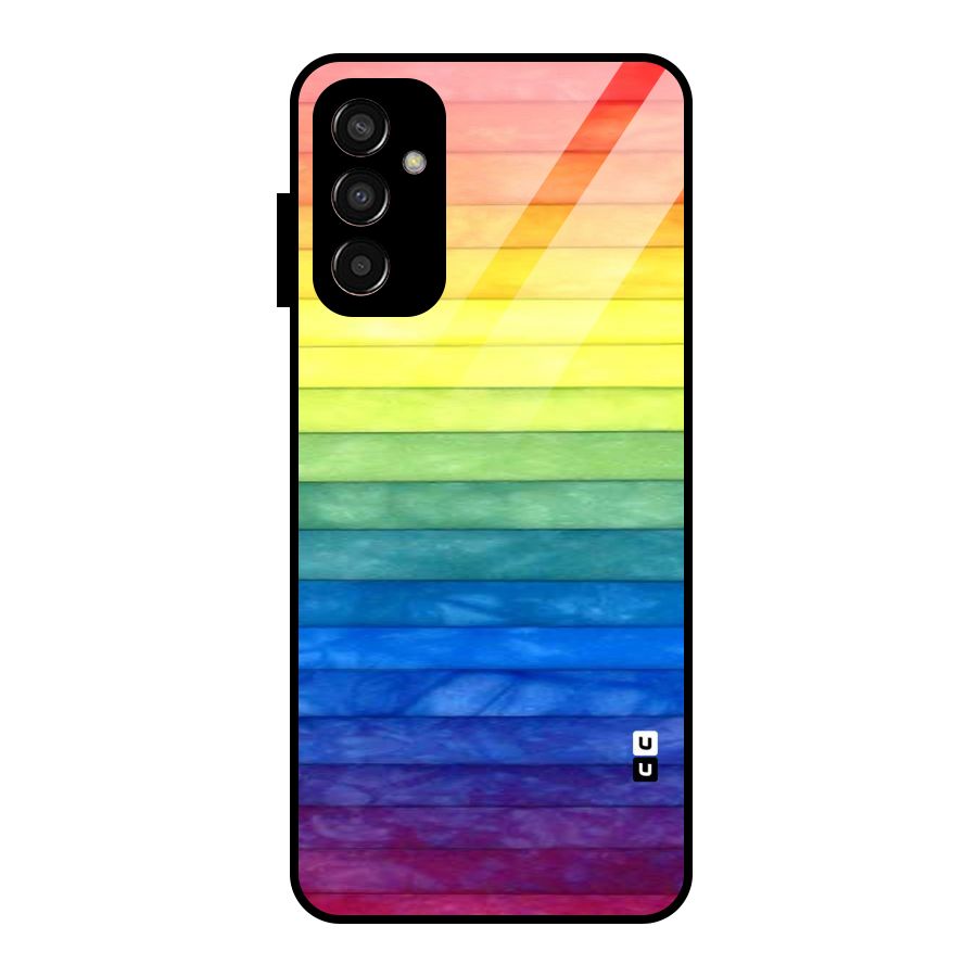 Rainbow Colors Stripes Glass Back Case for Galaxy F13