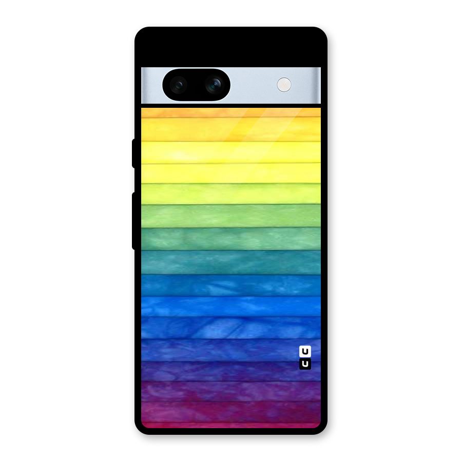 Rainbow Colors Stripes Glass Back Case for Google Pixel 7a