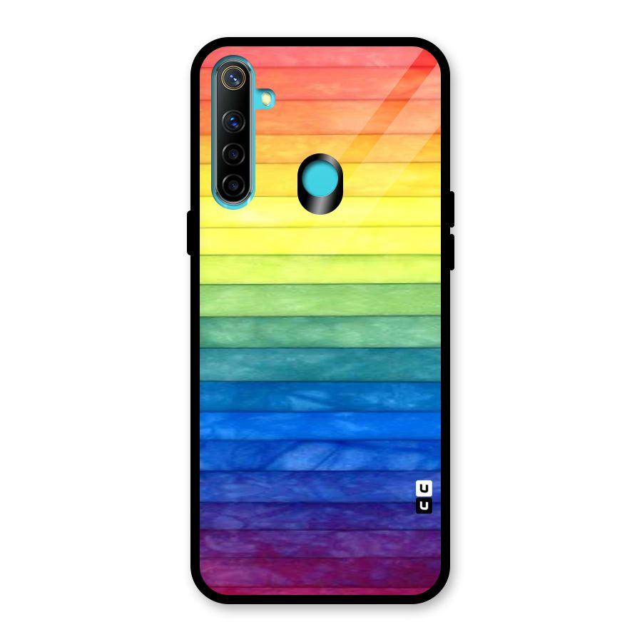 Rainbow Colors Stripes Glass Back Case for Realme Narzo 10