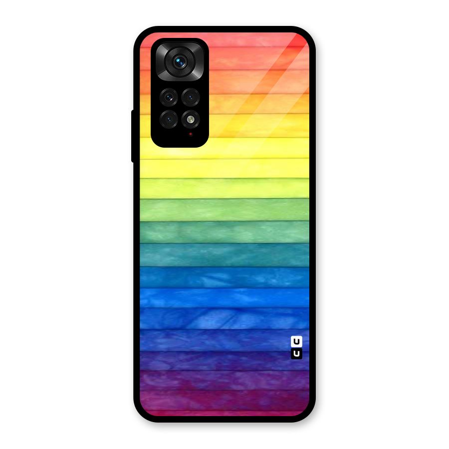 Rainbow Colors Stripes Glass Back Case for Redmi Note 11S