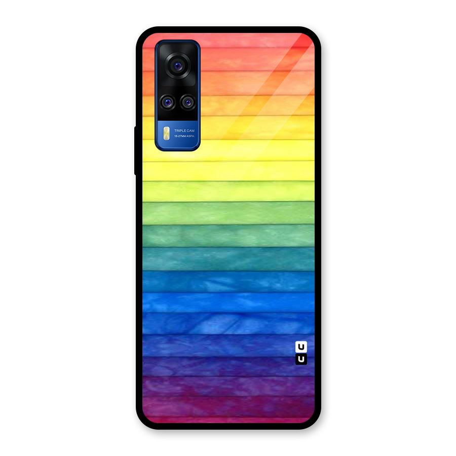 Rainbow Colors Stripes Glass Back Case for Vivo Y31