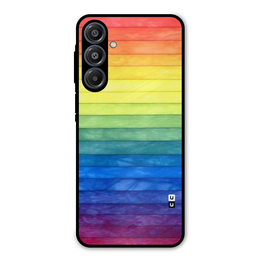Rainbow Colors Stripes Metal Back Case for Galaxy A16 5G