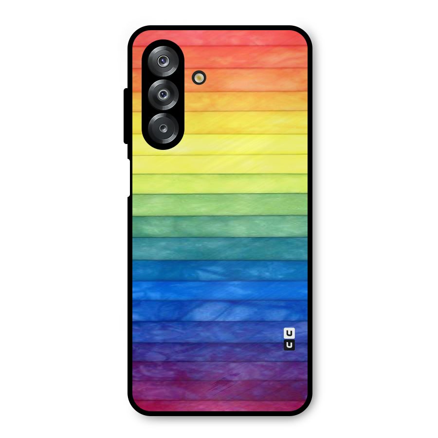 Rainbow Colors Stripes Metal Back Case for Galaxy A26