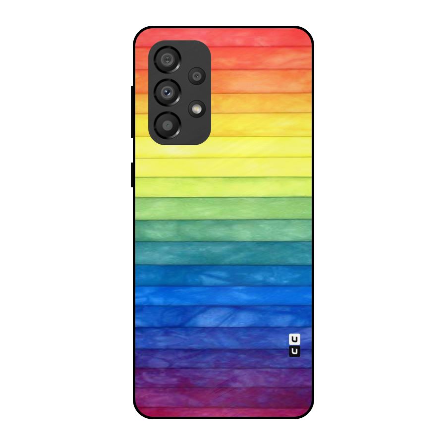 Rainbow Colors Stripes Metal Back Case for Galaxy A33 5G