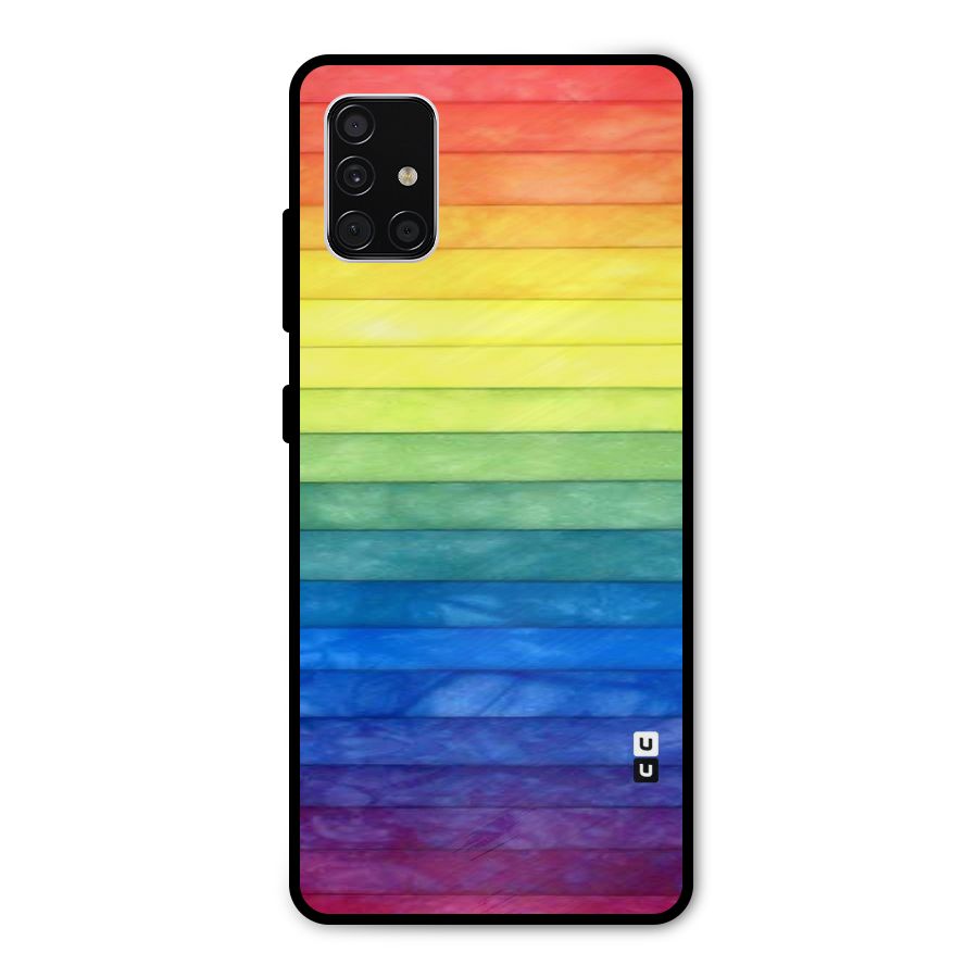 Rainbow Colors Stripes Metal Back Case for Galaxy A51