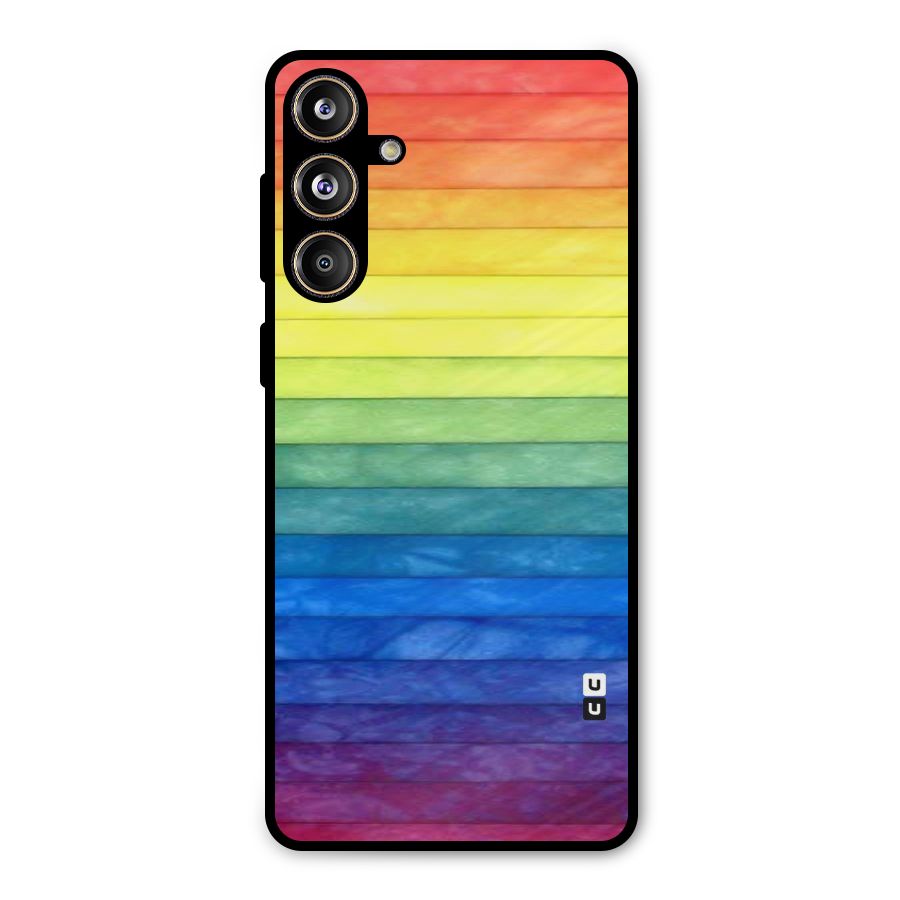 Rainbow Colors Stripes Metal Back Case for Galaxy F55