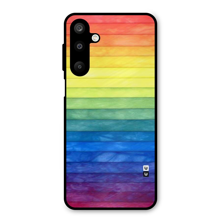 Rainbow Colors Stripes Metal Back Case for Galaxy M16
