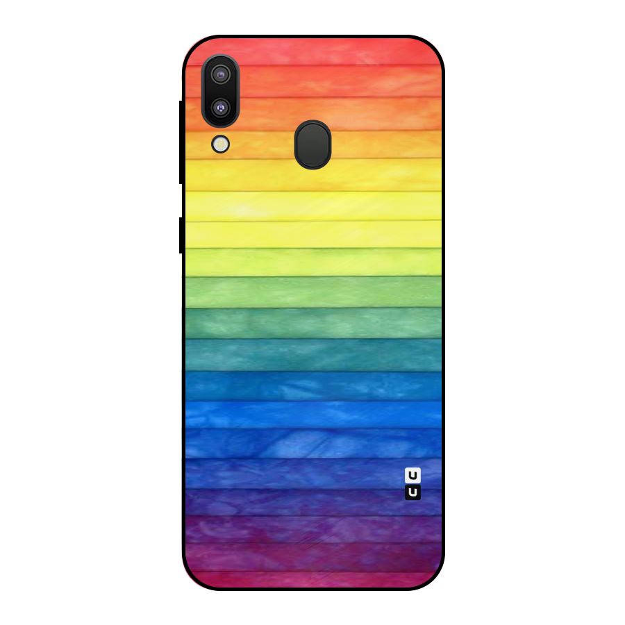 Rainbow Colors Stripes Metal Back Case for Galaxy M20