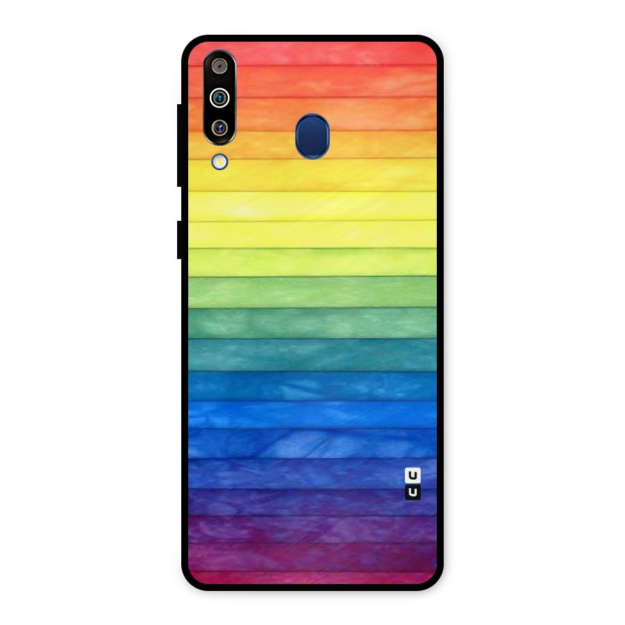 Rainbow Colors Stripes Metal Back Case for Galaxy M30