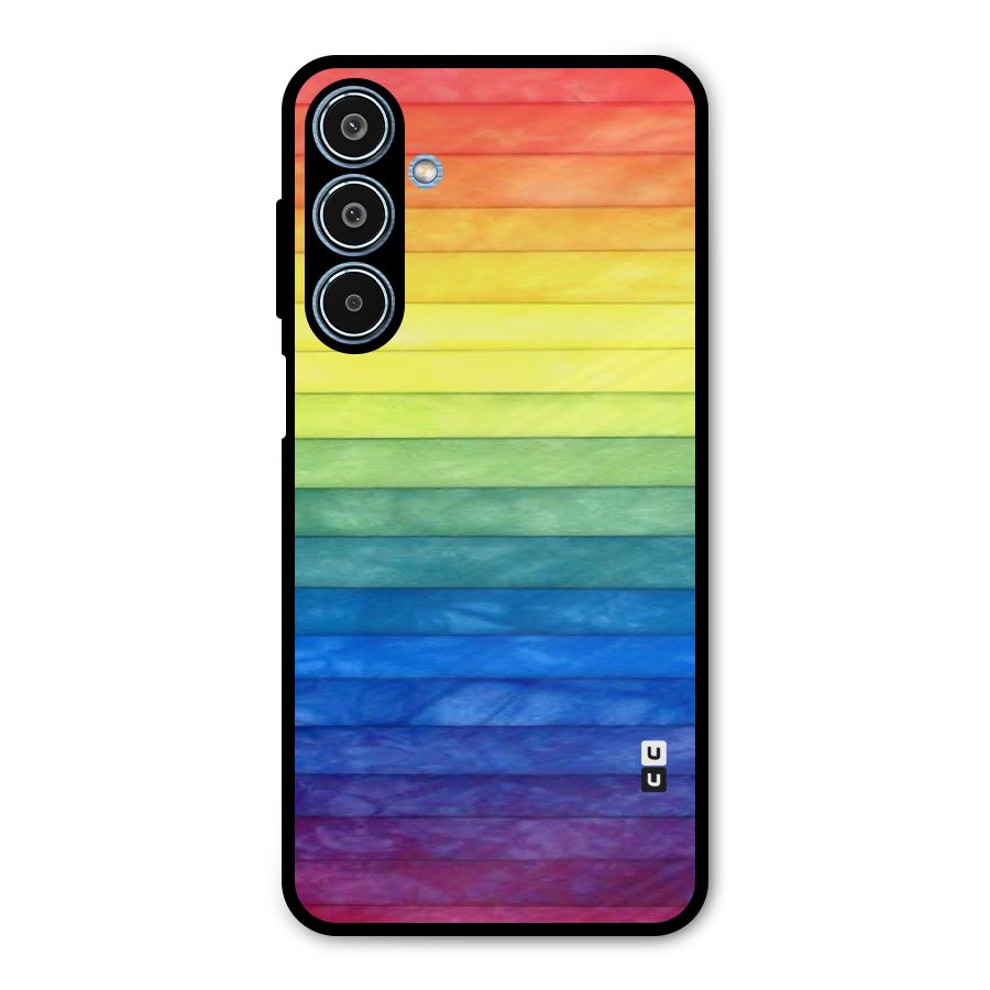 Rainbow Colors Stripes Metal Back Case for Galaxy M35