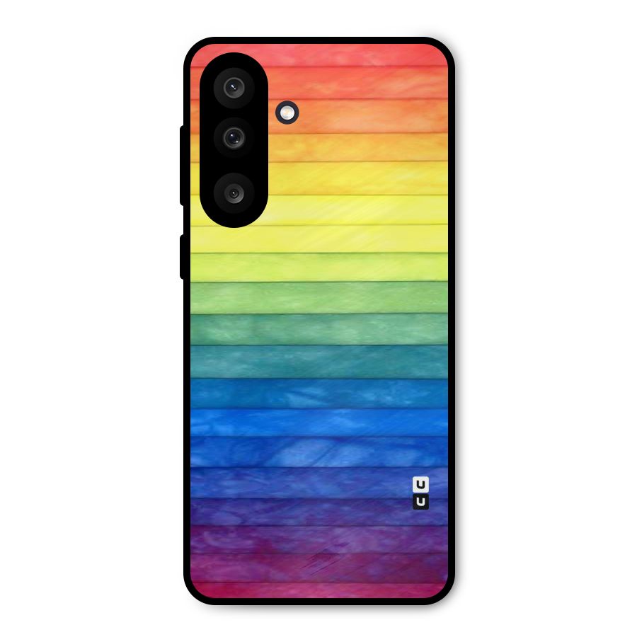 Rainbow Colors Stripes Metal Back Case for Galaxy M56