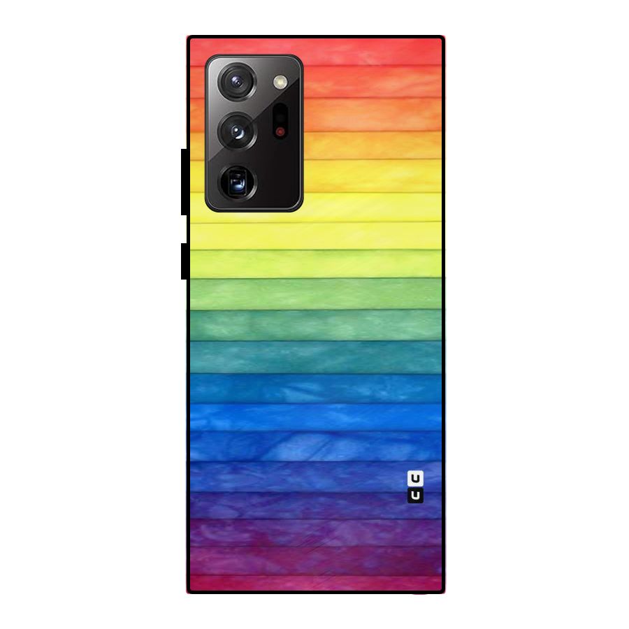 Rainbow Colors Stripes Metal Back Case for Galaxy Note 20 Ultra