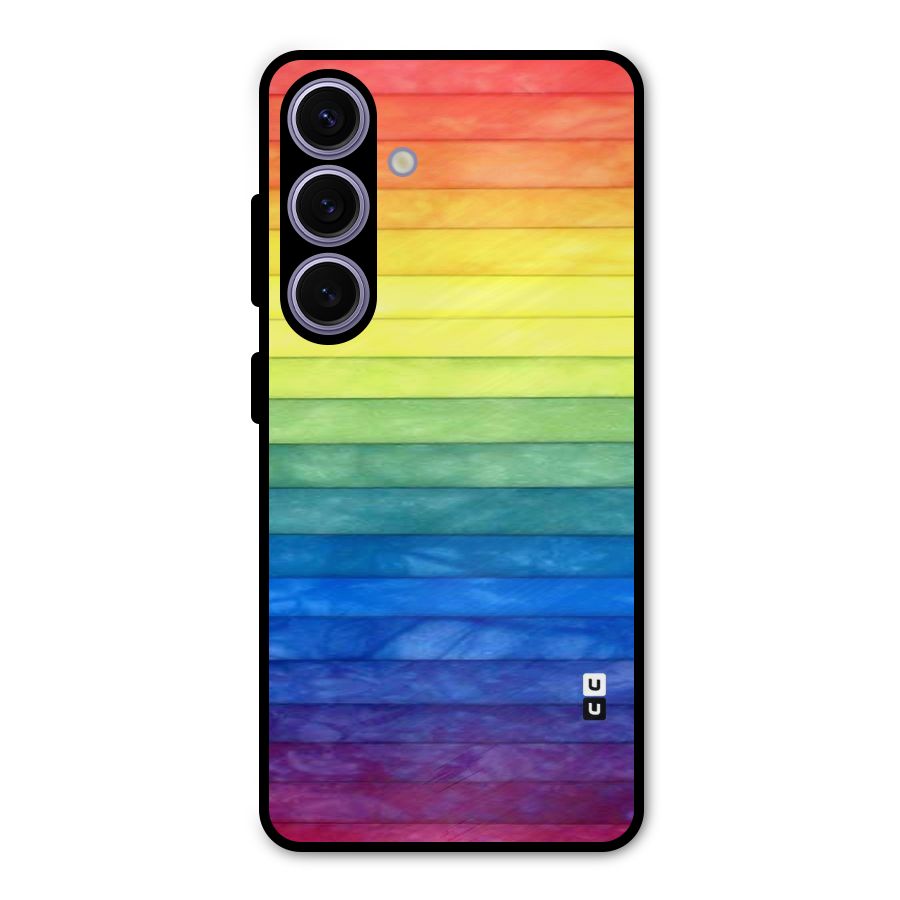 Rainbow Colors Stripes Metal Back Case for Galaxy S24
