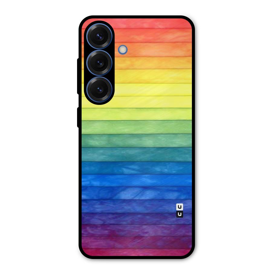 Rainbow Colors Stripes Metal Back Case for Galaxy S25