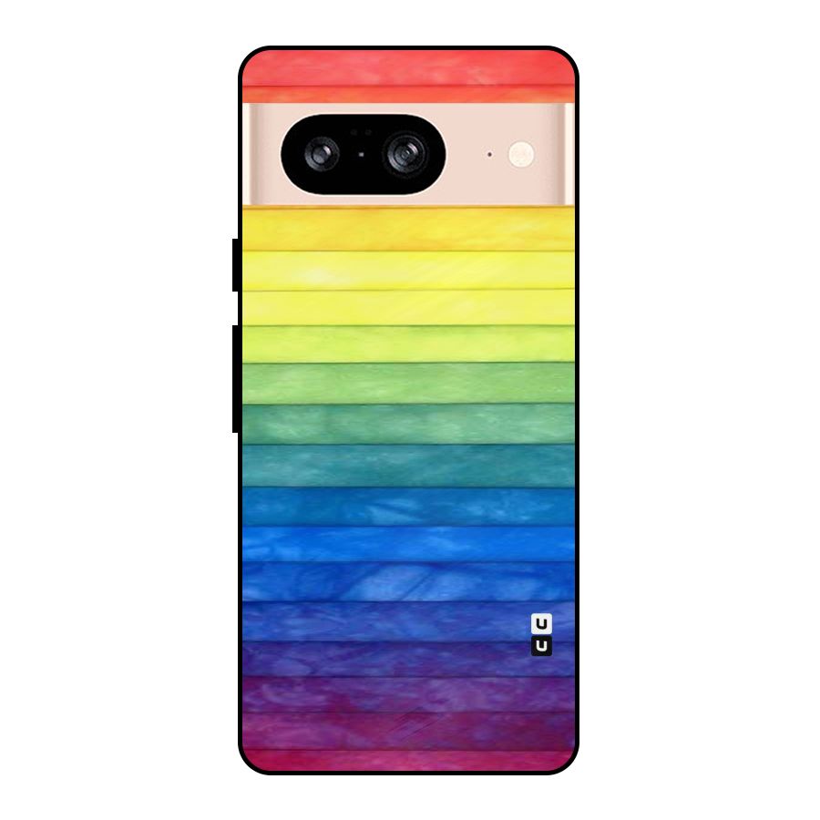 Rainbow Colors Stripes Metal Back Case for Google Pixel 8