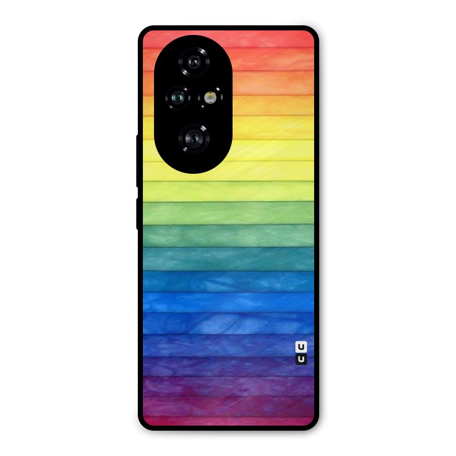 Rainbow Colors Stripes Metal Back Case for Honor 200 Pro