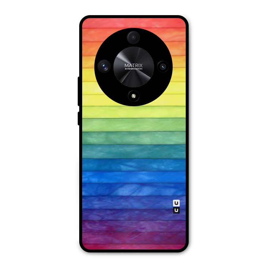 Rainbow Colors Stripes Metal Back Case for Honor X9b