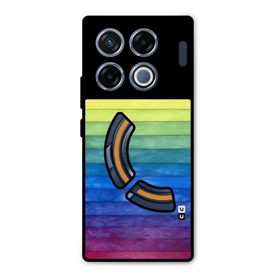 Rainbow Colors Stripes Metal Back Case for Infinix GT 20 Pro