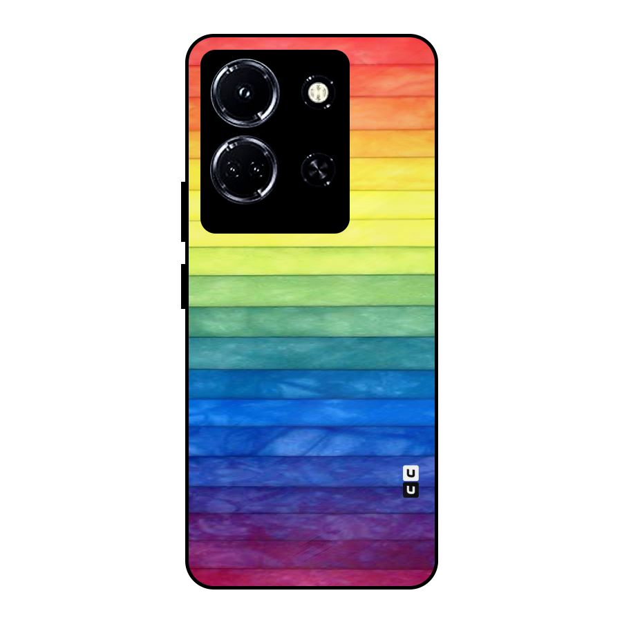 Rainbow Colors Stripes Metal Back Case for Infinix Note 30 5G