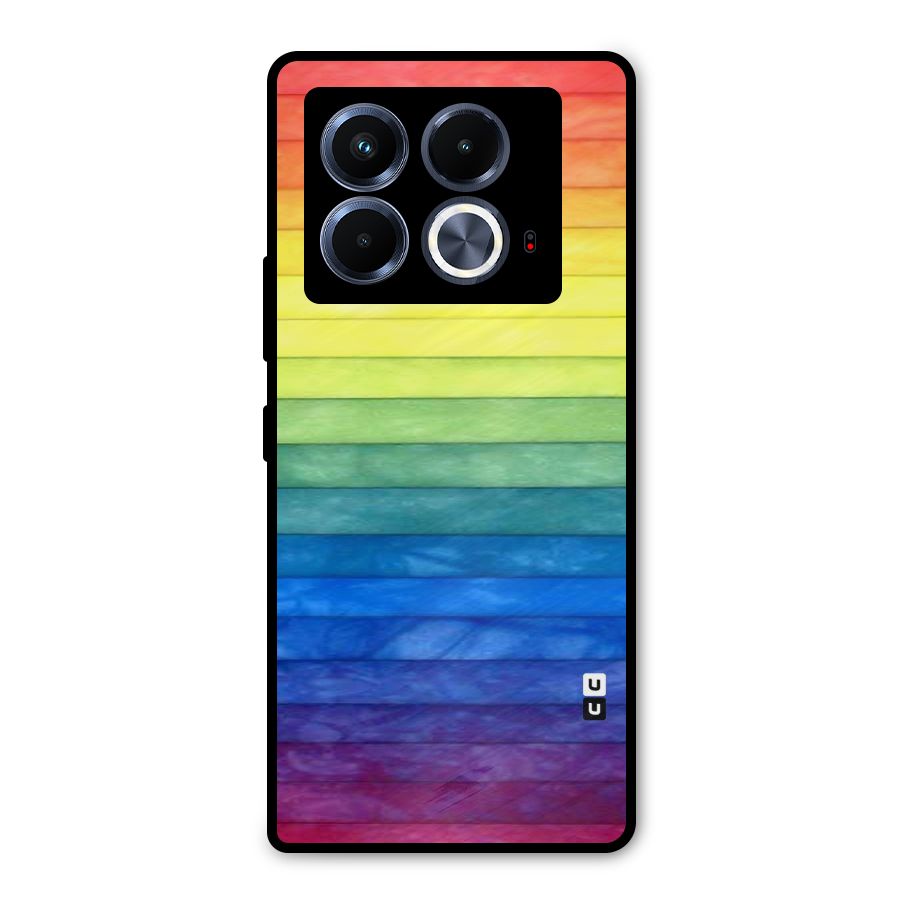 Rainbow Colors Stripes Metal Back Case for Infinix Note 40 5G
