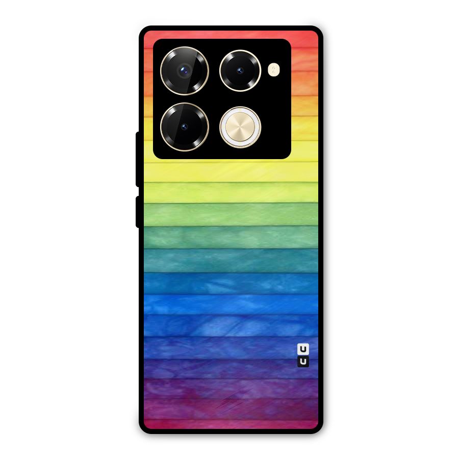 Rainbow Colors Stripes Metal Back Case for Infinix Note 40 Pro Plus