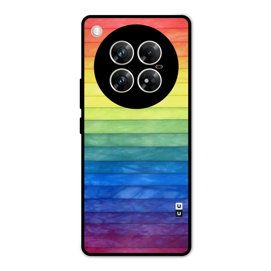 Rainbow Colors Stripes Metal Back Case for Infinix Zero 40 5G