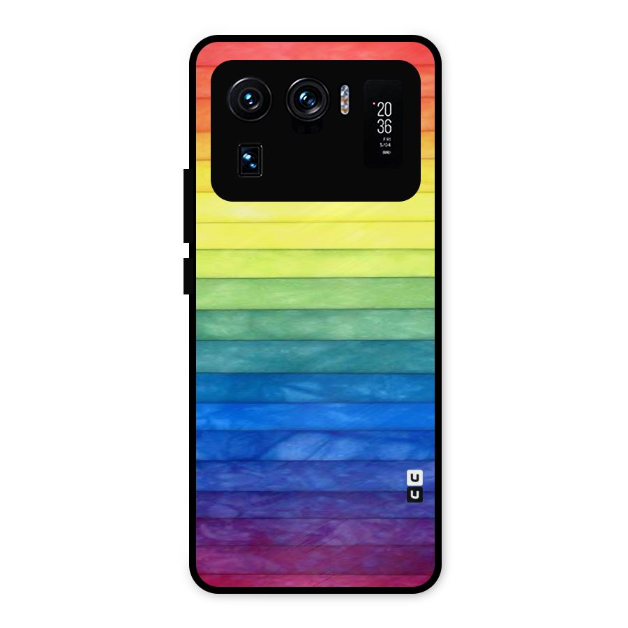 Rainbow Colors Stripes Metal Back Case for Mi 11 Ultra
