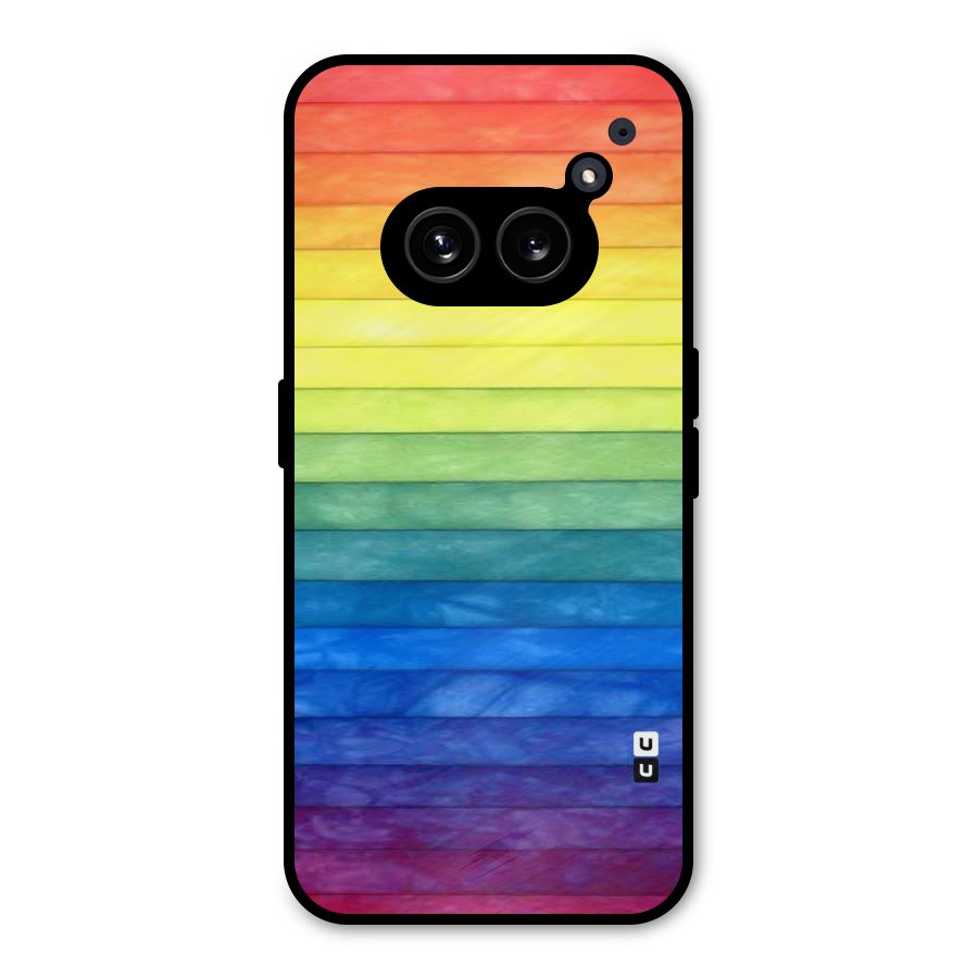 Rainbow Colors Stripes Metal Back Case for Nothing Phone 2a Plus